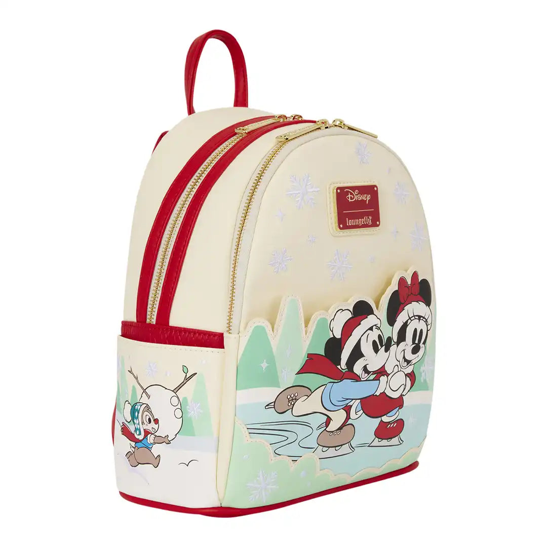 Loungefly Disney Mickey &amp; Friends Ice Skating Mini Backpack with Headband Holder