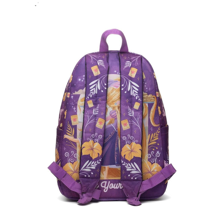 Wondapop Disney Princess Rapunzel Backpack 16” – Tangled Backpack with Laptop Sleeve, Front Pocket &amp; Side Pockets, Classic Disney Bookbag for School, Travel &amp; Everyday Use