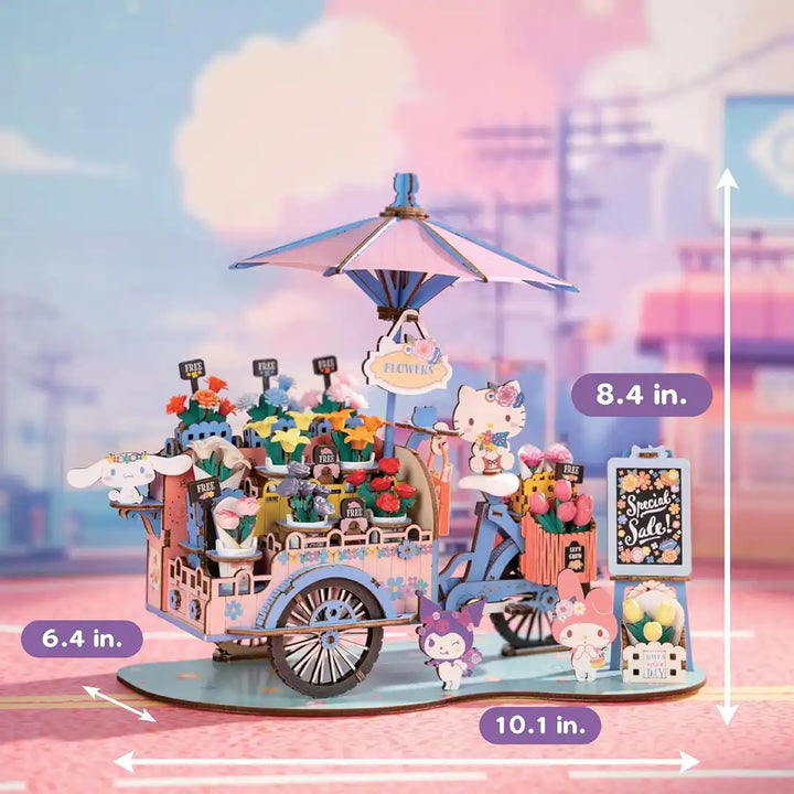 Hands Craft Hello Kitty and Friends Flower Cart Wooden Puzzle Kit