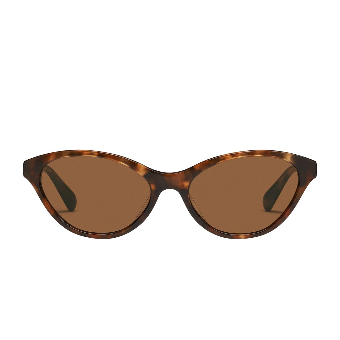 QUAY Sunglasses, Talk Nice, Amber Tort/Brown, Medium