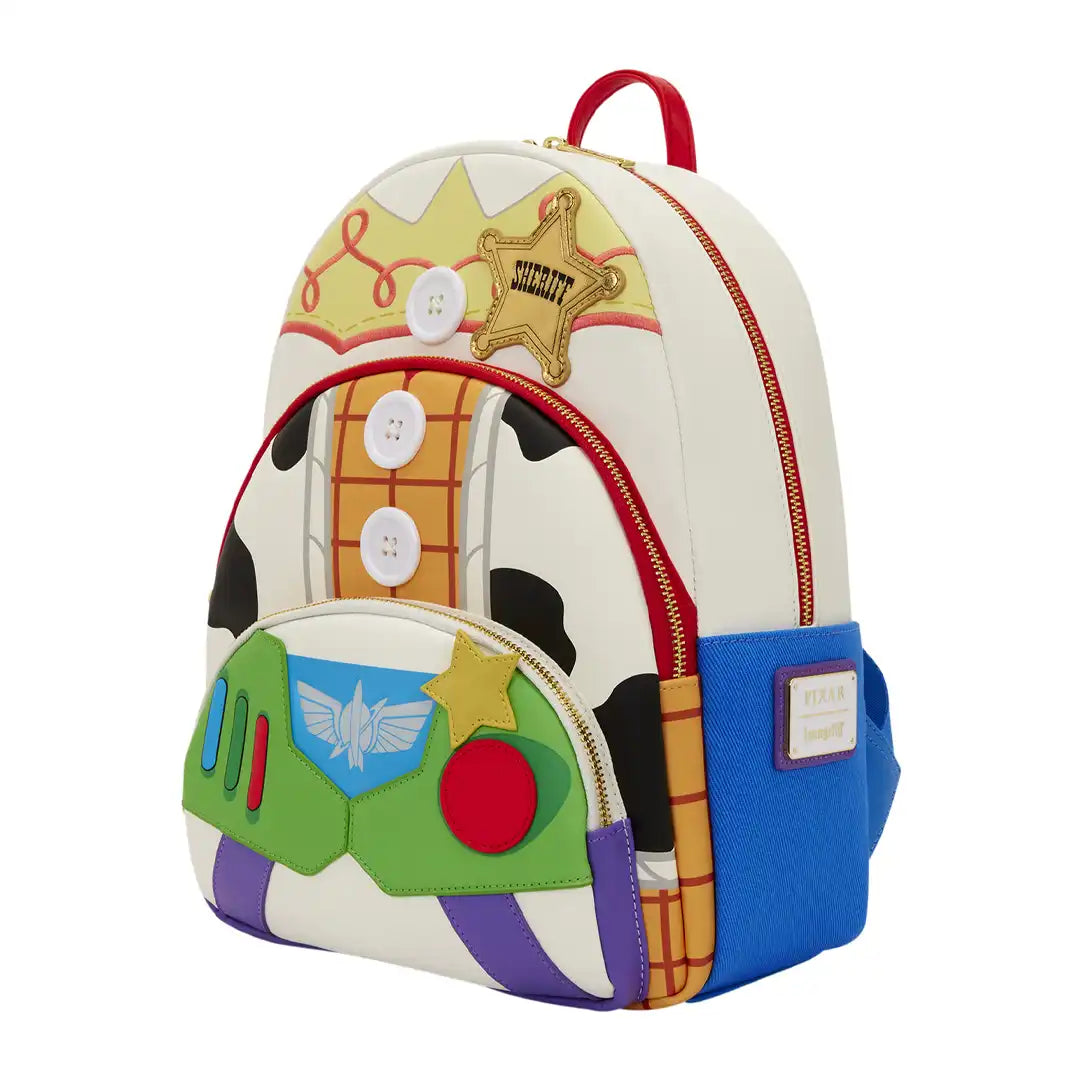 Loungefly Disney Pixar Toy Story 5 Triple Pocket Jessie, Woody, &amp; Buzz Mini Backpack