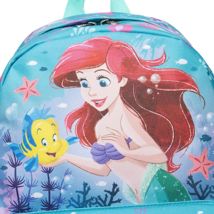 Wondapop Disney Princess Ariel Backpack 16” Girls School Backpack with Laptop Sleeve, Front Pocket &amp; Side Pockets, The Little Mermaid Bookbag for Kids