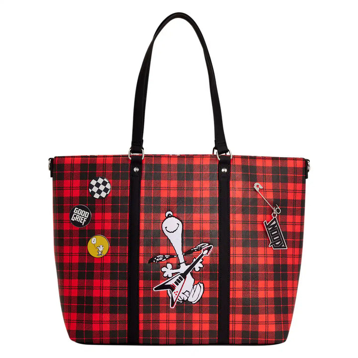 Loungefly Peanuts Snoopy Grunge Tote Crossbody Bag