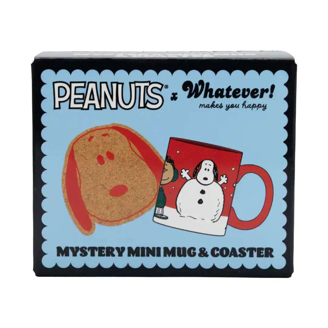 Whatever Makes You Happy Peanuts Winter Scenes Mystery Box Mini Mug with Coaster