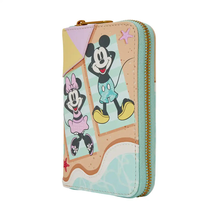 Loungefly Disney Mickey &amp; Minnie Beach Fun Zip Around Wallet