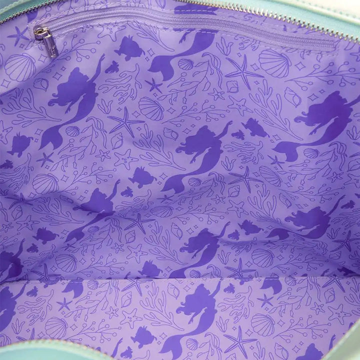 Loungefly Disney The Little Mermaid Ariel &amp; Flounder Tote Bag with Coin Bag