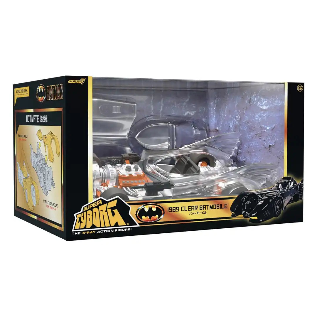Super7 Super Cyborg 1989 Clear Batmobile Action Figure Vehicle