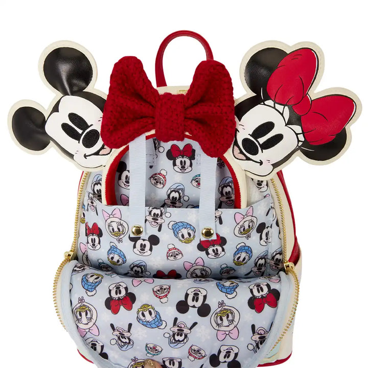Loungefly Disney Mickey &amp; Friends Ice Skating Mini Backpack with Headband Holder