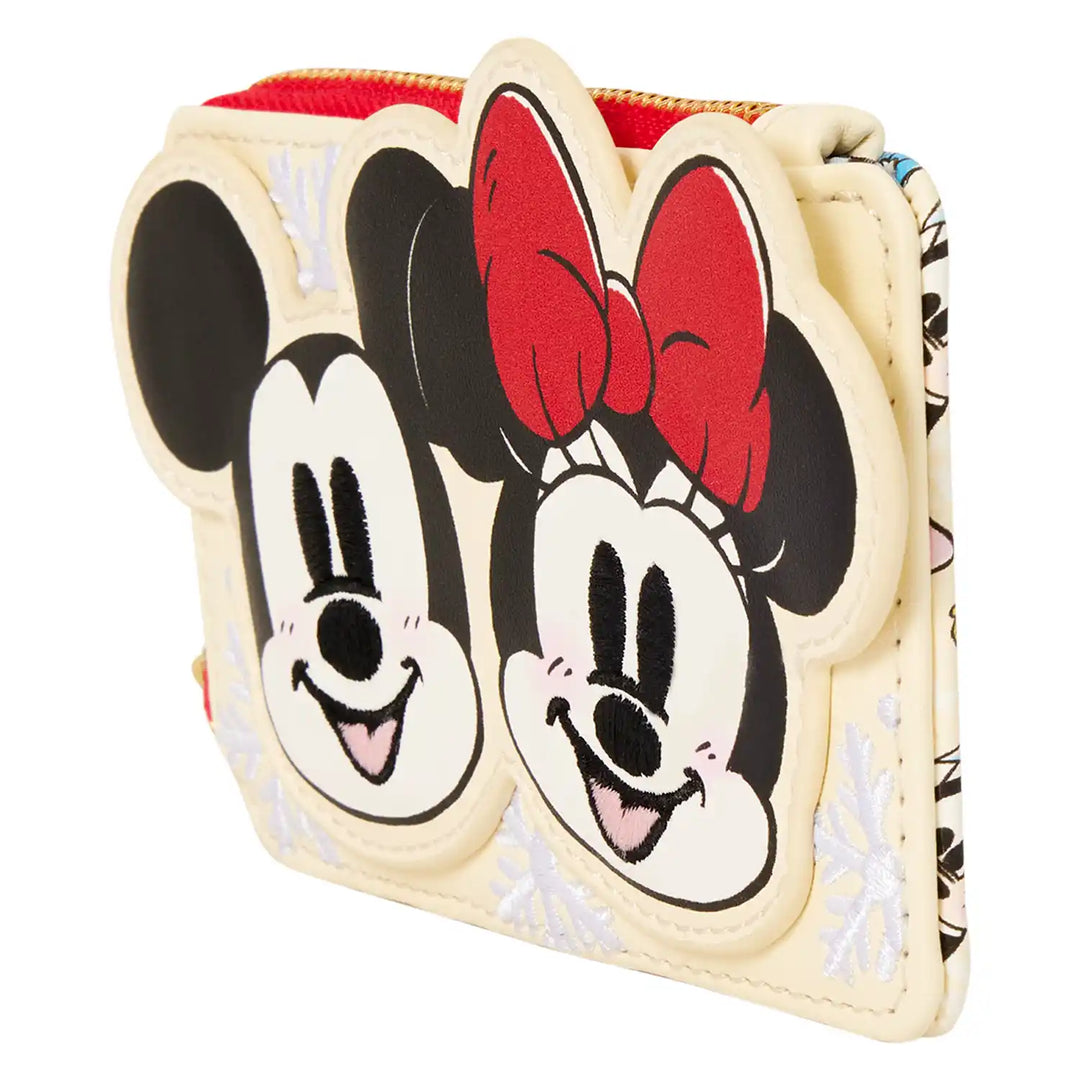 Loungefly Disney Mickey &amp; Friends Holiday Zip Around Card Holder