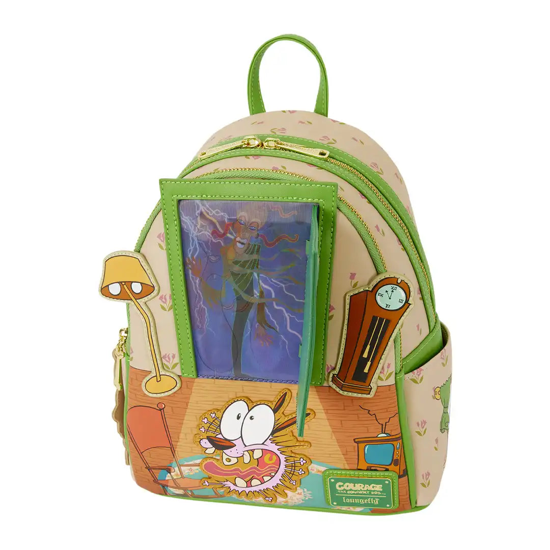 Loungefly Cartoon Network Courage the Cowardly Dog Lenticular Mini Backpack