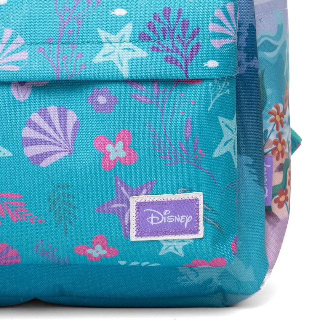 Wondapop Disney Princess Ariel Backpack 16” Girls School Backpack with Laptop Sleeve, Front Pocket &amp; Side Pockets, The Little Mermaid Bookbag for Kids
