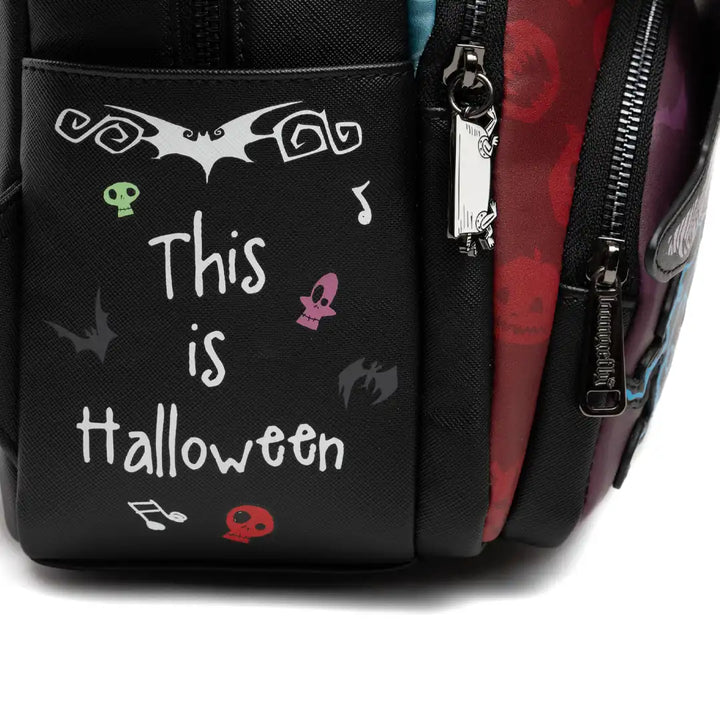 Loungefly Disney Nightmare Before Christmas Glow in the Dark Lock, Shock, and Barrel Triple Pocket Mini Backpack - 707 Street Exclusive