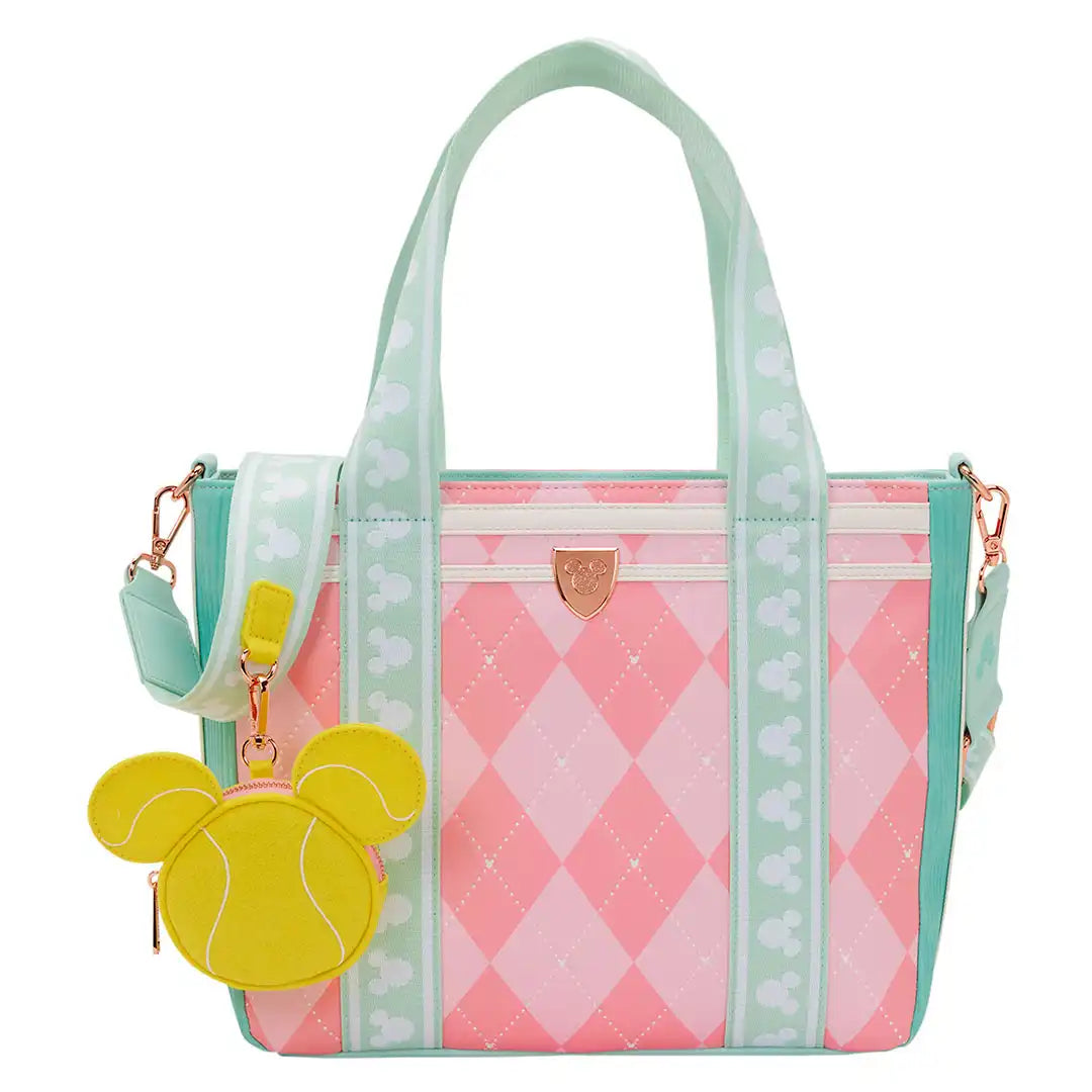 Loungefly Disney Mickey &amp; Friends Tennis Tote Bag with Coin Bag