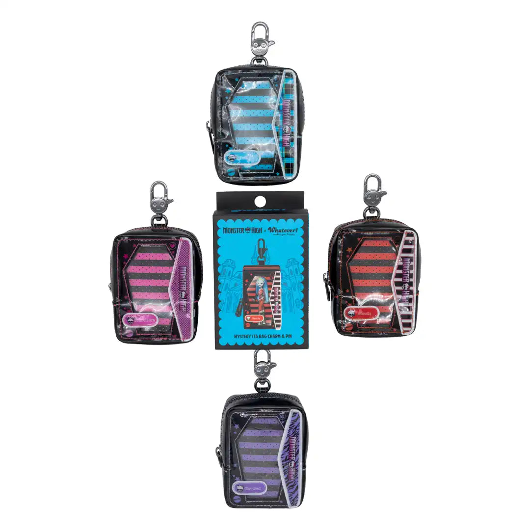 Whatever Makes You Happy Monster High Mystery Doll Box Mini ITA Bag Charm with Epoxy Pin
