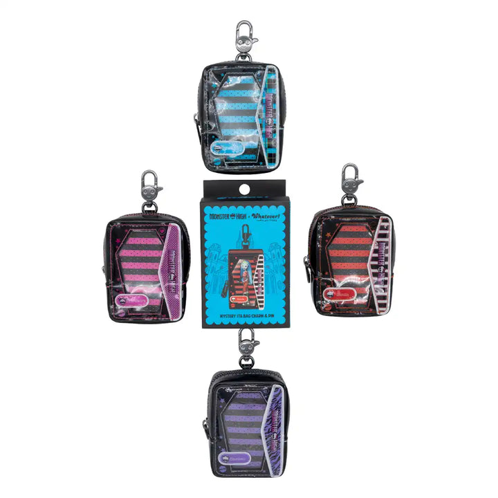 Whatever Makes You Happy Monster High Mystery Doll Box Mini ITA Bag Charm with Epoxy Pin