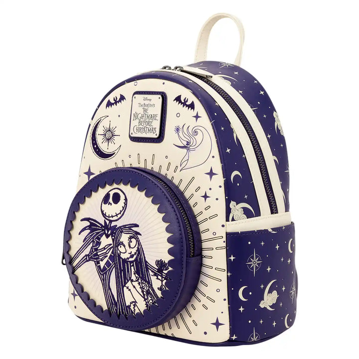 Loungefly Disney Nightmare Before Christmas Jack Skellington &amp; Sally Night Sky Mini Backpack