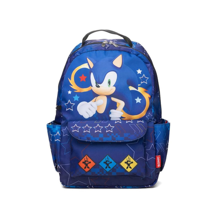 Wondapop SEGA Sonic the Hedgehog Backpack, 15.5 Inch Character Backpack with Padded Shoulder Straps, 14 Inch Laptop &amp; Tablet Compartment, Hidden Security Pocket, Side Pockets