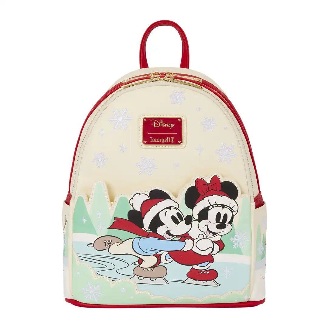 Loungefly Disney Mickey & Friends Ice Skating Mini Backpack with Headband Holder