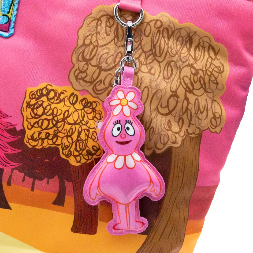 Whatever Makes You Happy Yo Gabba Gabba Mystery Bag Glitter Vinyl Characters Padded Bag Charm
