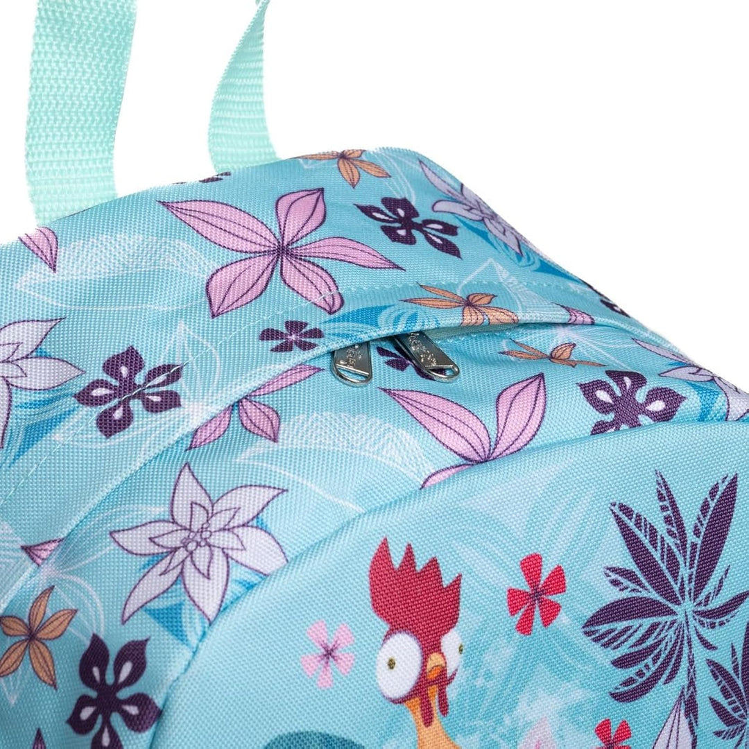 Wondapop Moana Backpack 16” Girls School Backpack with Laptop Sleeve, Front Pocket &amp; Side Pockets, Moana, Pua &amp; Hei Hei Bookbag for Kids