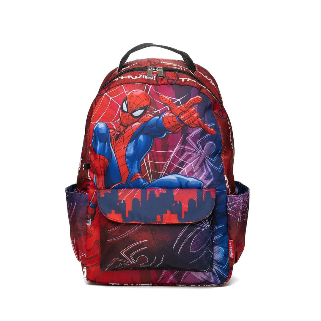 Wondapop Marvel Spider-Man 15.5 Inch Deluxe Nylon Backpack, Kids School Bag with Laptop Sleeve &amp; Pockets