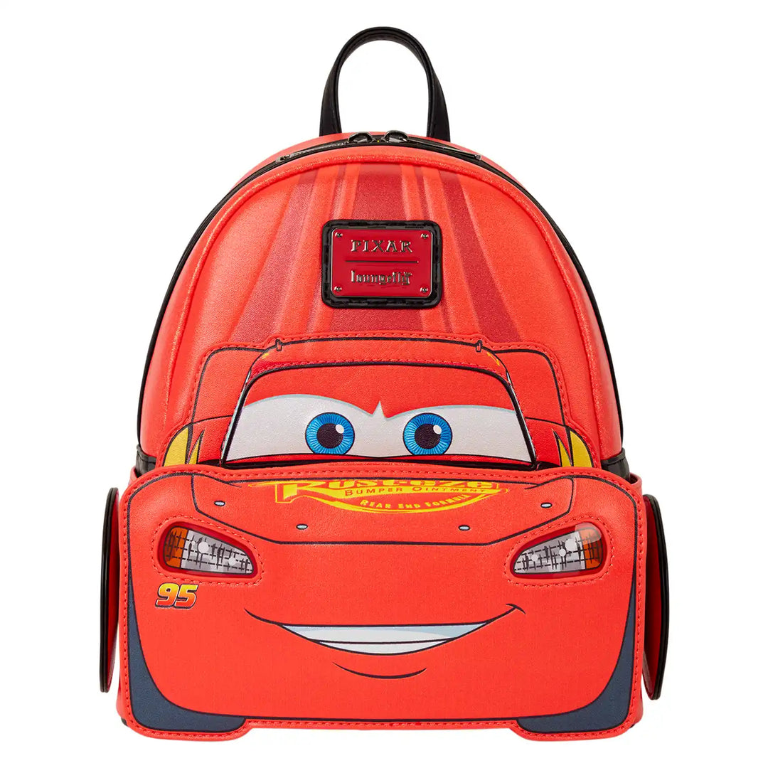 Loungefly Disney Pixar Cars 20th Anniversary Lightning McQueen Shimmer Light-Up Mini Backpack