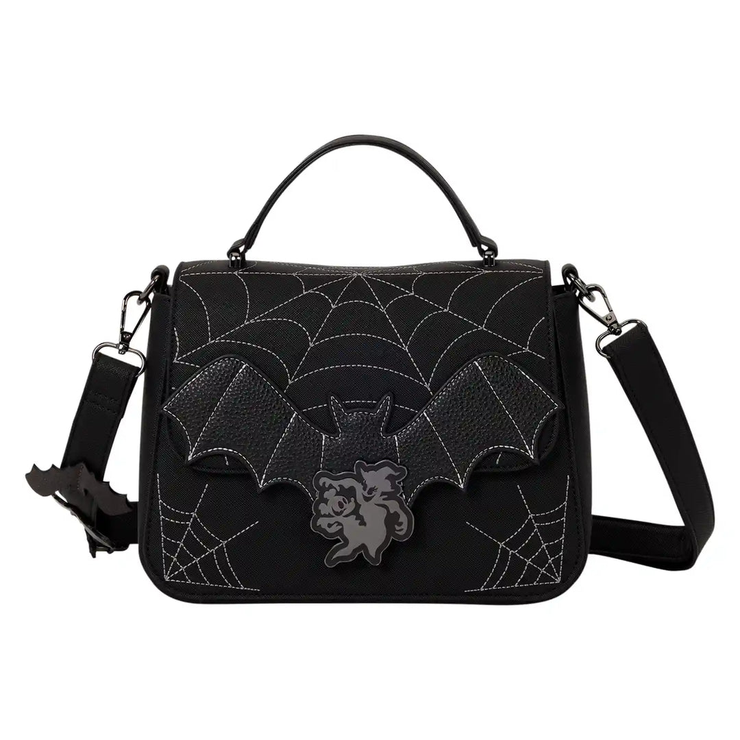 Loungefly Disney Mickey &amp; Minnie Spiderweb and Bats Crossbody Bag