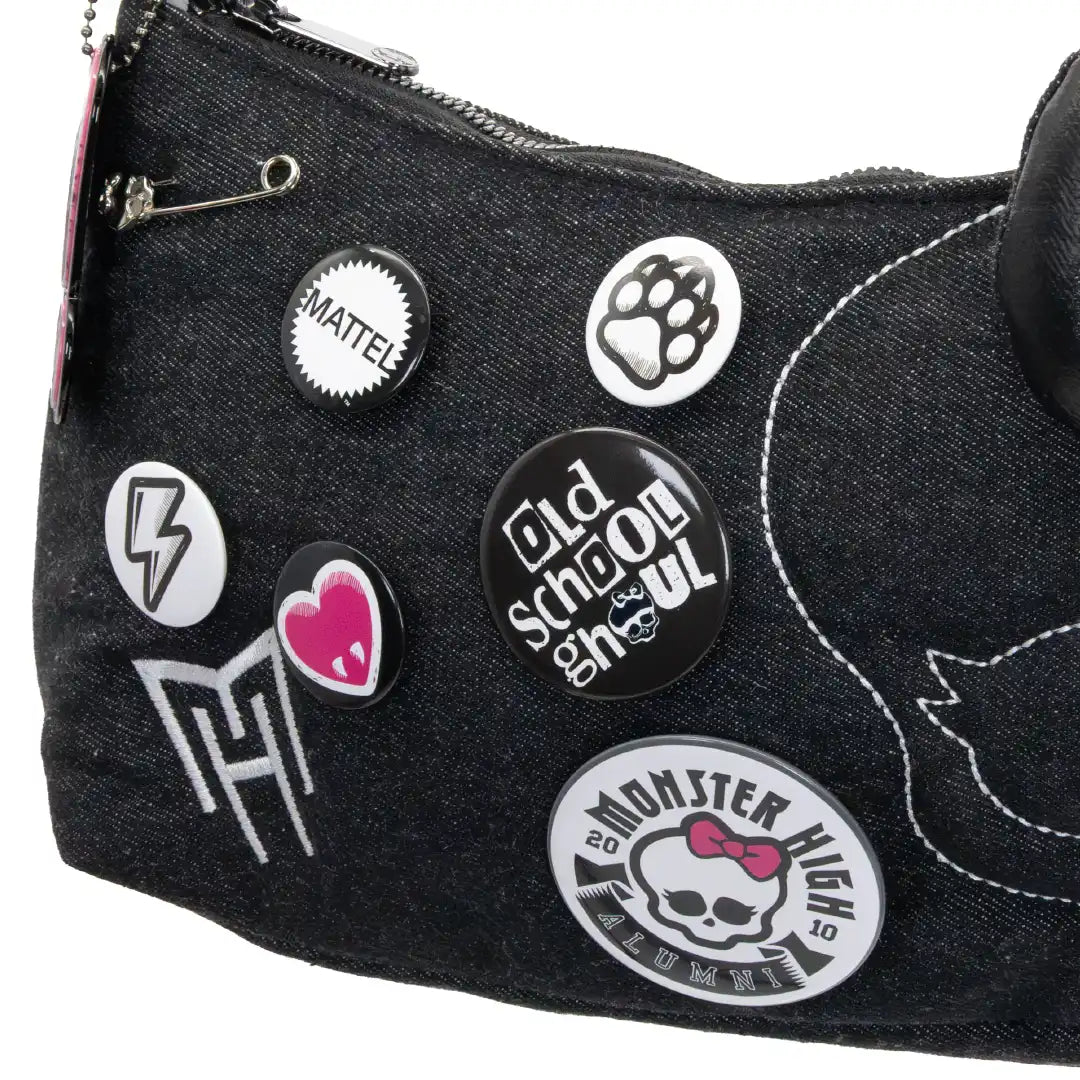 Whatever Makes You Happy Monster High Alumni Padded Denim Baguette Crossbody Bag