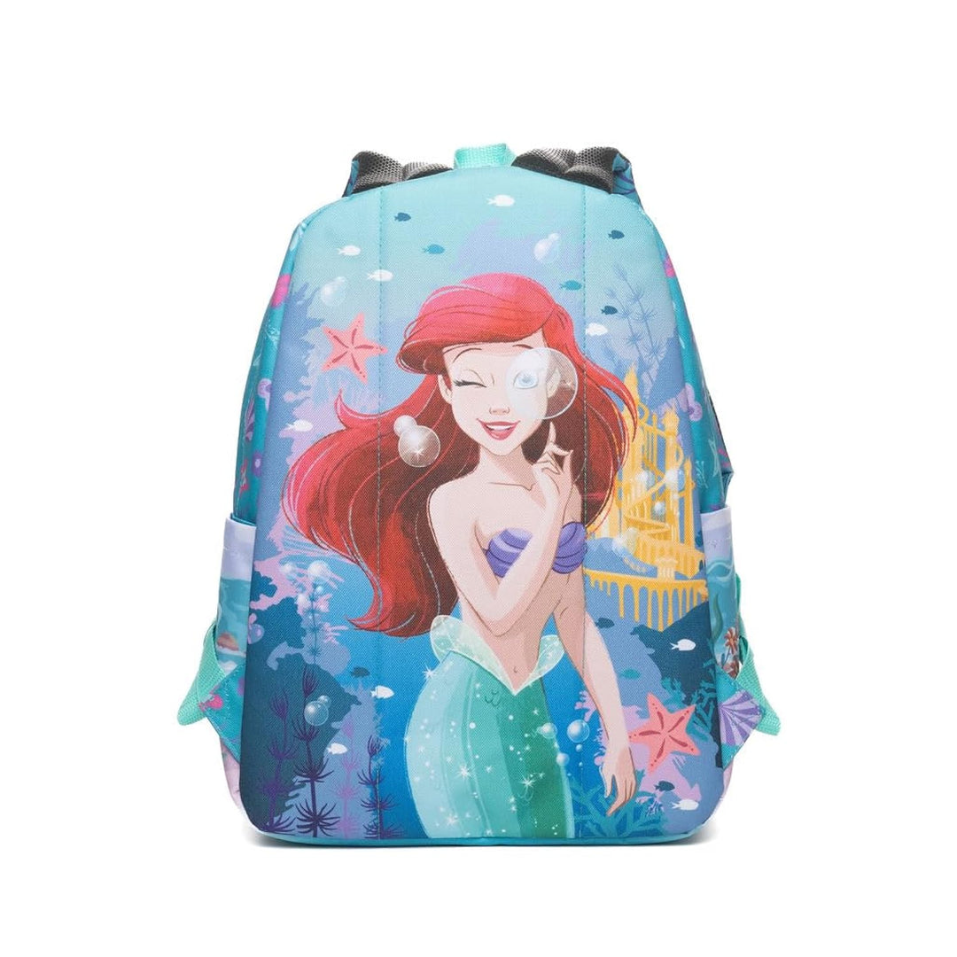 Wondapop Disney Princess Ariel Backpack 16” Girls School Backpack with Laptop Sleeve, Front Pocket &amp; Side Pockets, The Little Mermaid Bookbag for Kids