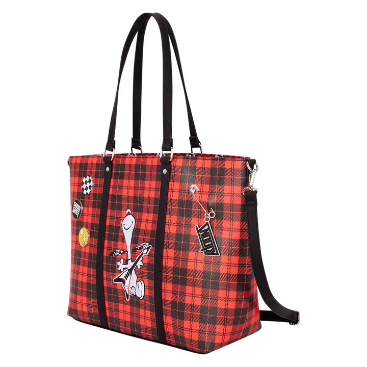 Loungefly Peanuts Snoopy Grunge Tote Crossbody Bag