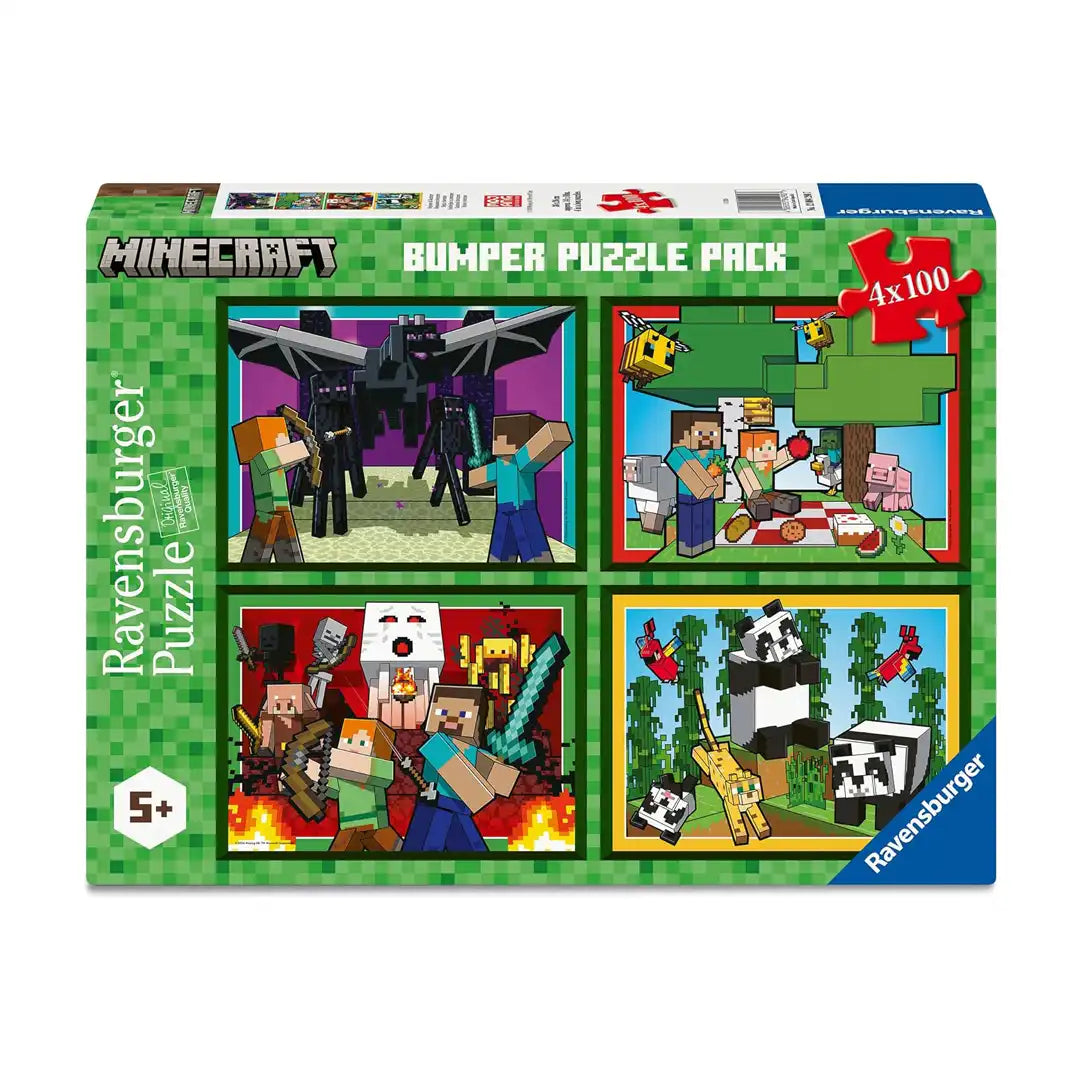 Ravensburger Minecraft 4x100 Piece Bumper Puzzle Pack
