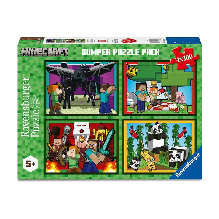 Ravensburger Minecraft 4x100 Piece Bumper Puzzle Pack