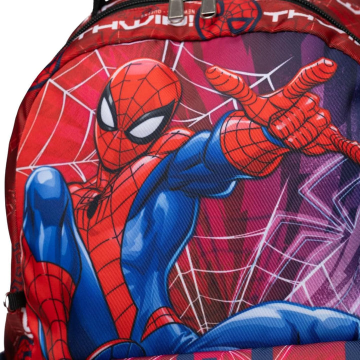 Wondapop Marvel Spider-Man 15.5 Inch Deluxe Nylon Backpack, Kids School Bag with Laptop Sleeve &amp; Pockets