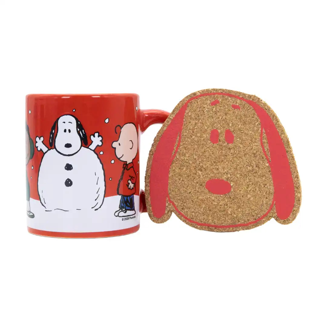 Whatever Makes You Happy Peanuts Winter Scenes Mystery Box Mini Mug with Coaster
