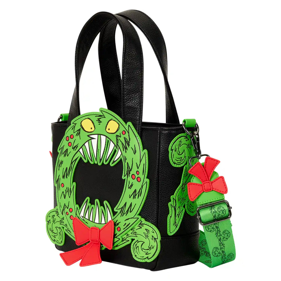 Loungefly Disney Nightmare Before Christmas Man-Eating Wreath Mini Tote Crossbody Bag