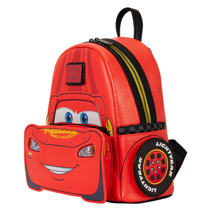 Loungefly Disney Pixar Cars 20th Anniversary Lightning McQueen Shimmer Light-Up Mini Backpack