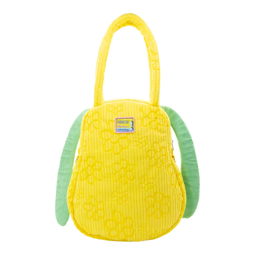 Whatever Makes You Happy Peanuts Sherbert Spring Snoopy Head Oversized Corduroy Tote Bag