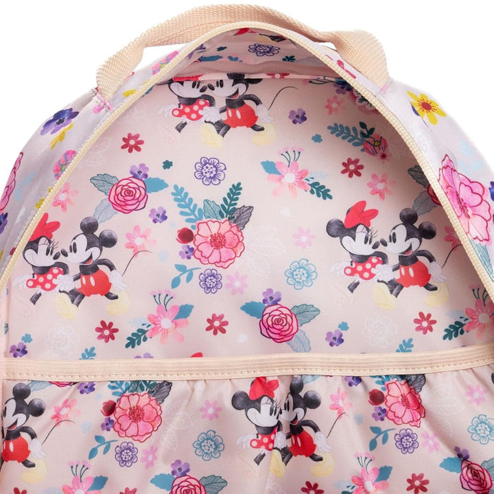 Wondapop Disney Mickey &amp; Minnie “Happy” 15.5” Nylon Backpack, Kids School Bag with Laptop Sleeve &amp; Pockets