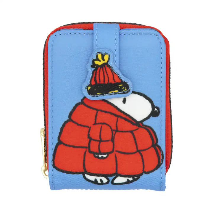 Whatever Makes You Happy Peanuts Snoopy Puffer Jacket Accordion Cardholder Wallet