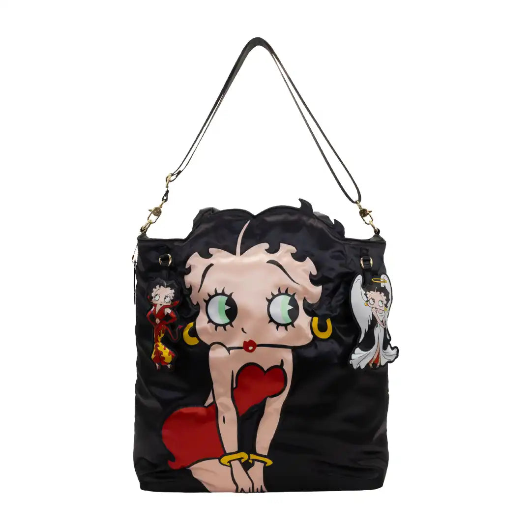 Whatever Makes You Happy Betty Boop Naughty Vs. Nice Oversized Tote Bag