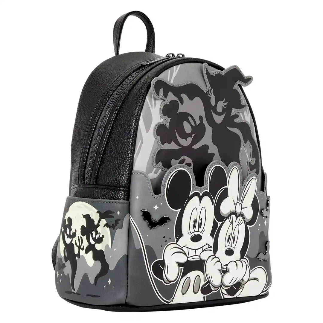 Loungefly Disney Mickey &amp; Minnie Ghost Light Up Glow Mini Backpack