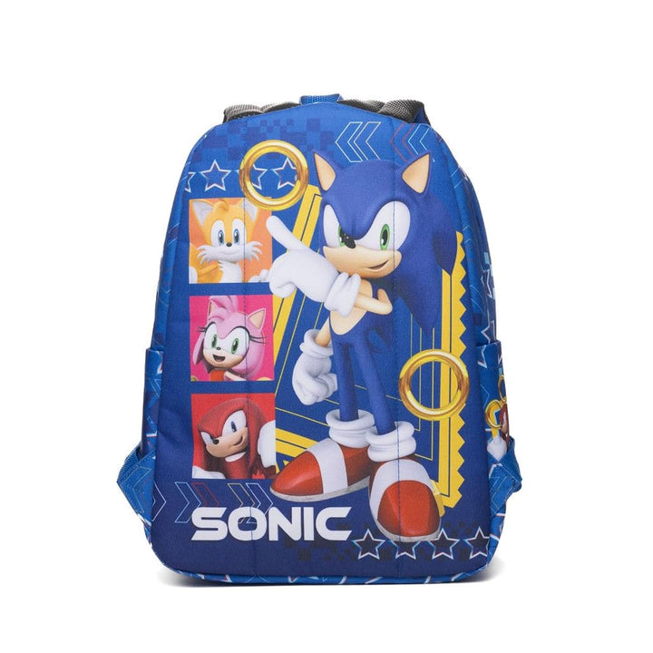 Wondapop SEGA Sonic the Hedgehog Backpack 16” Kids School Backpack with Laptop Sleeve, Front Pocket &amp; Side Pockets