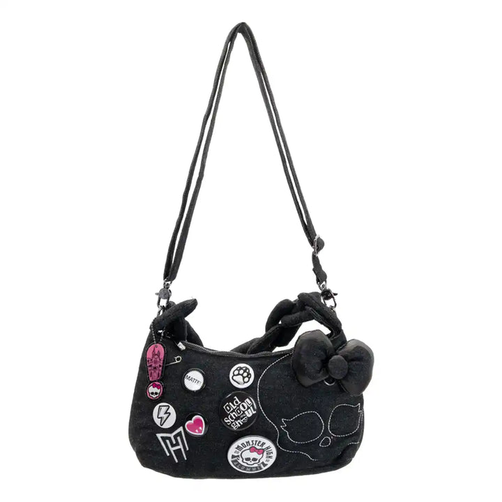Whatever Makes You Happy Monster High Alumni Padded Denim Baguette Crossbody Bag