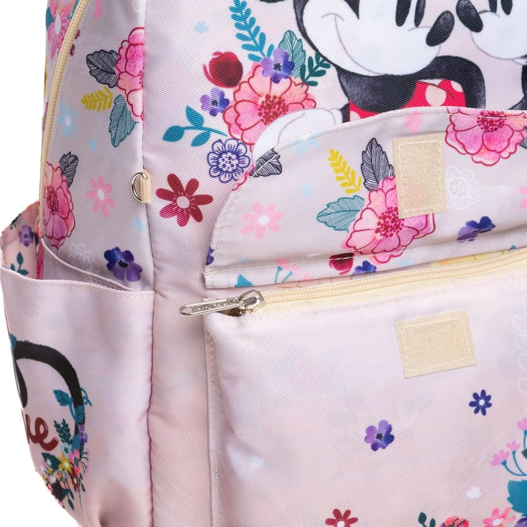 Wondapop Disney Mickey &amp; Minnie “Happy” 15.5” Nylon Backpack, Kids School Bag with Laptop Sleeve &amp; Pockets
