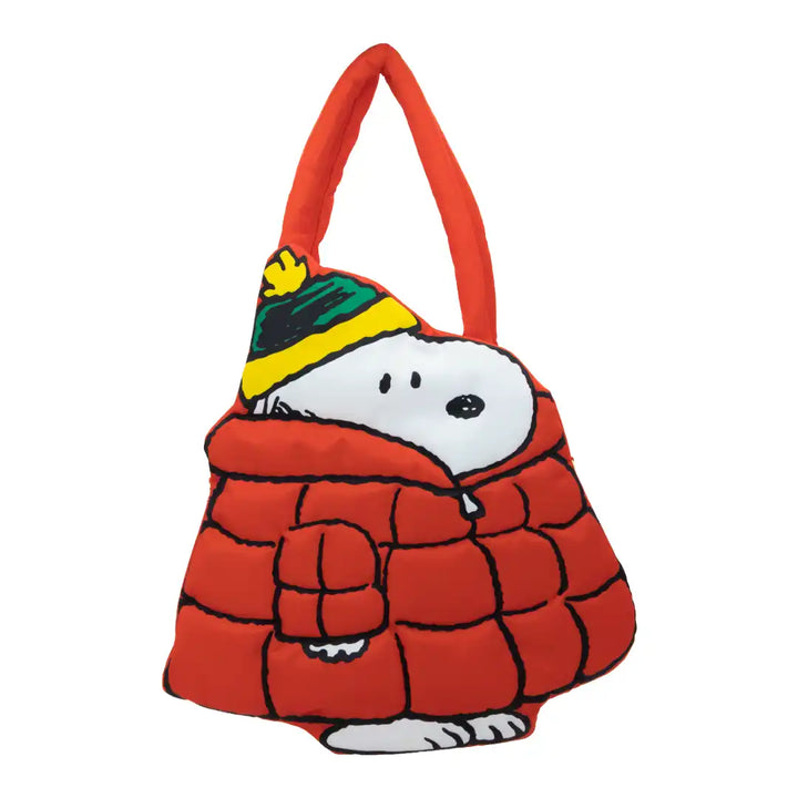 Whatever Makes You Happy Peanuts Snoopy Oversized Puffer Jacket Tote Bag