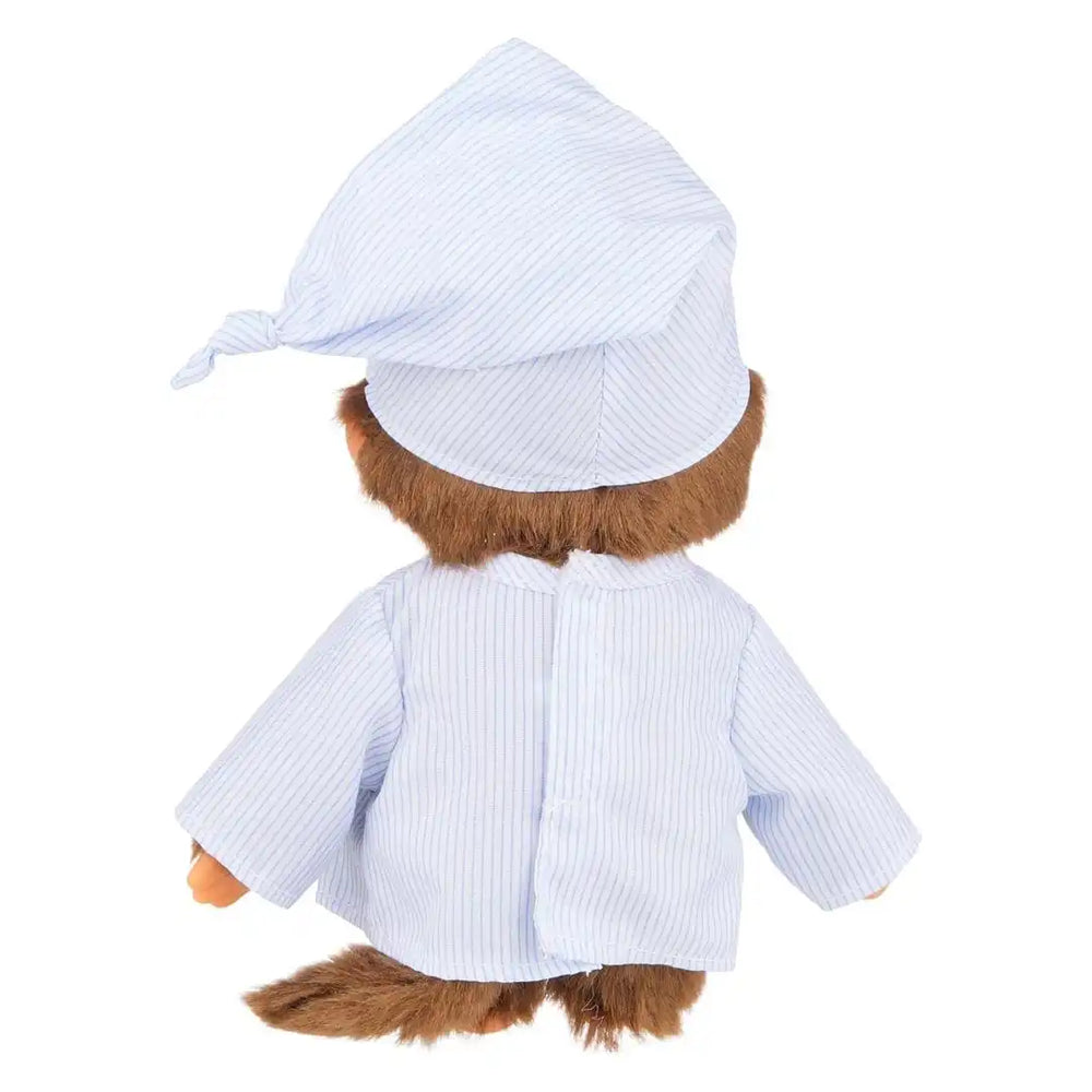 Monchhichi Long Striped Pajama Boy with Cap Plush