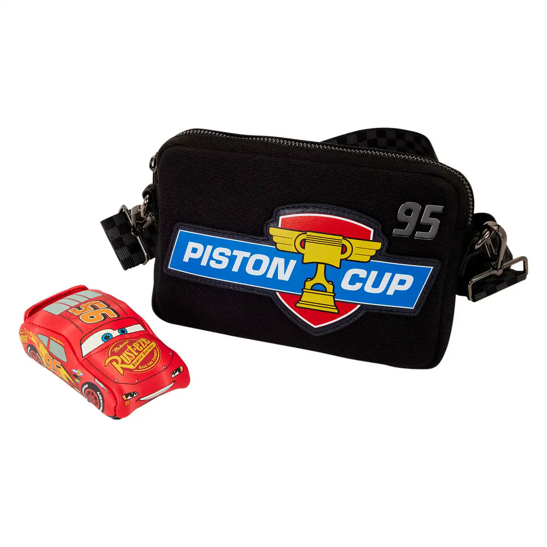 Loungefly Disney Pixar Cars 20th Anniversary Piston Cup Sling Crossbody Bag