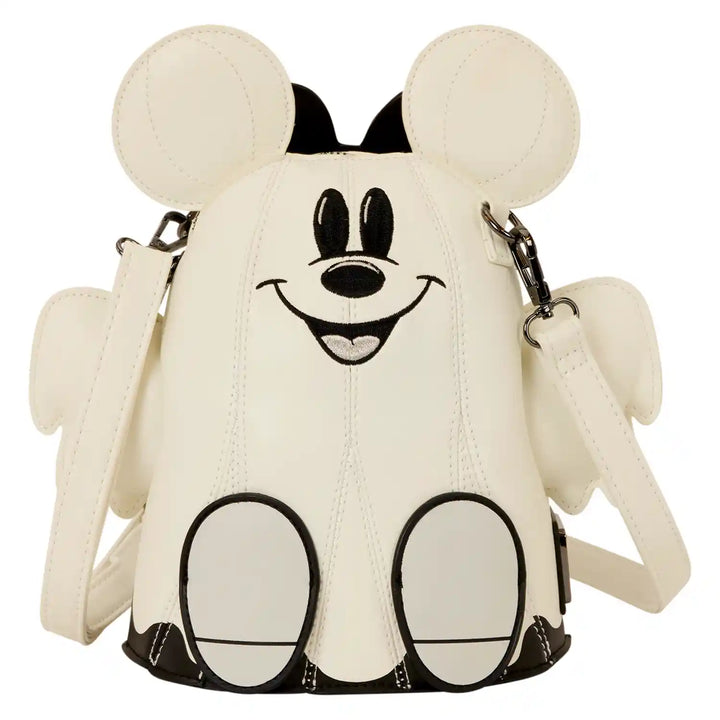 Loungefly Disney Mickey &amp; Minnie Ghost Glow Figural Crossbody Bag