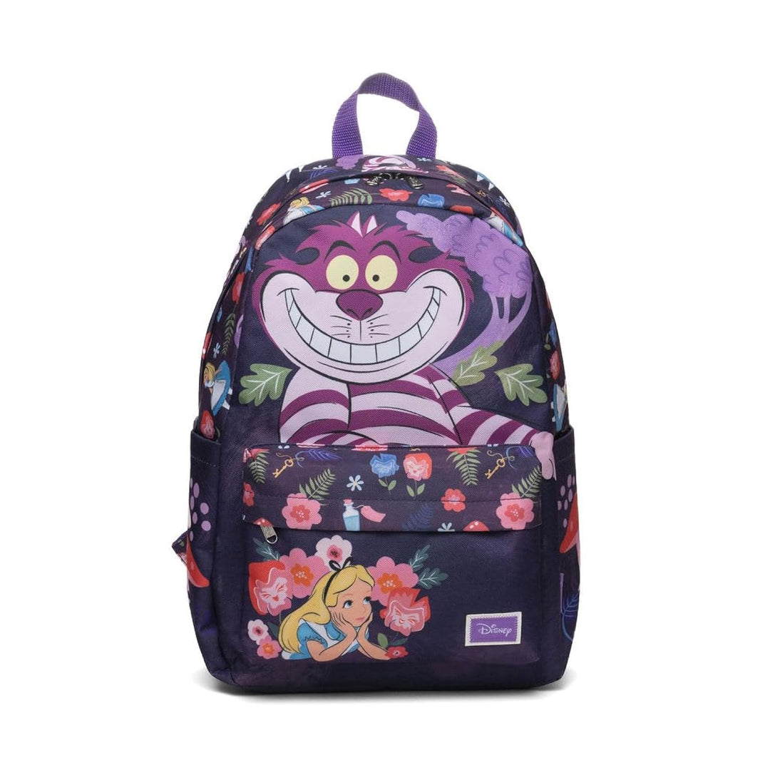 Wondapop Disney Alice in Wonderland Cheshire Cat Backpack 16” School Backpack with Laptop Sleeve, Front Pocket &amp; Side Pockets, Bookbag for Kids and Teens