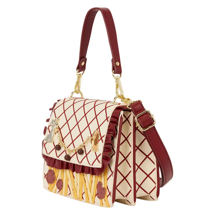 Loungefly Disney Lady &amp; the Tramp Spaghetti Dinner Charm Crossbody Bag